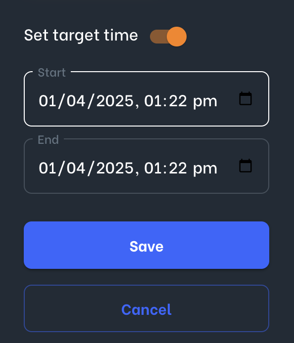 set target time